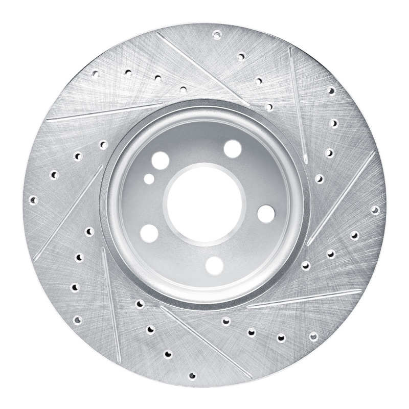 Mercedes-Benz A220 Brake Rotor (1) - Front Left - R1 Concepts - Drilled & Slotted - Silver - `19-`26